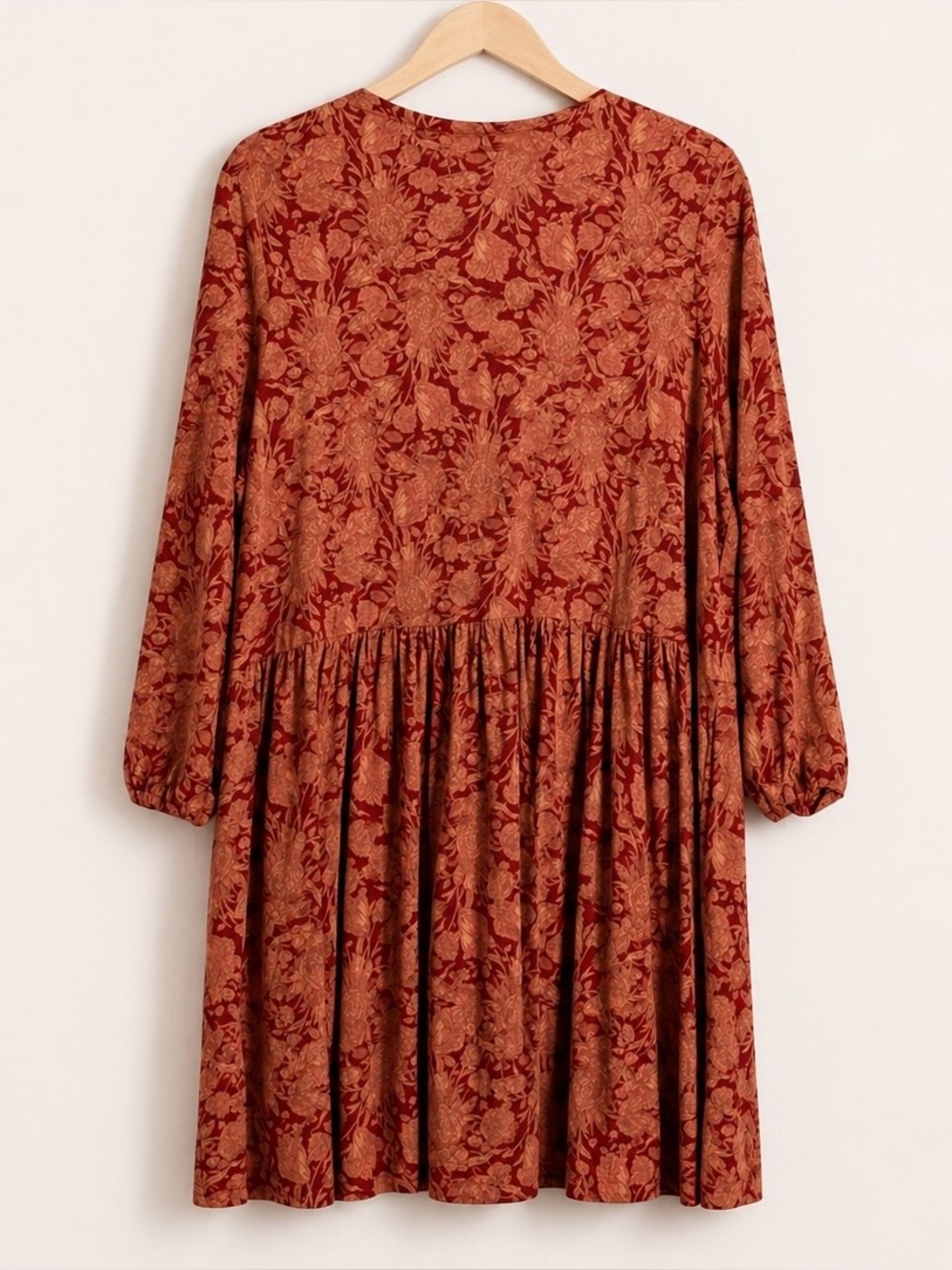 Peruvian Connection Fresco Floral Red Tunic Cotton L - Picture 4 of 8
